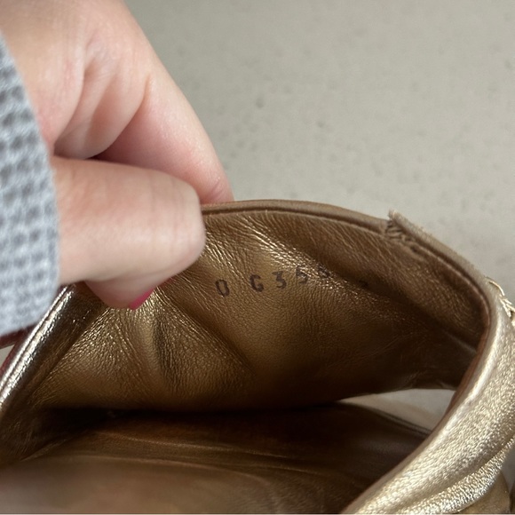 Chanel Metallic Gold Lambskin Braided Rope Logo Mule Flats Sandals Slides - Picture 4 of 7